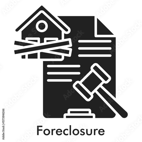 Foreclosure Icon - Glyph Style