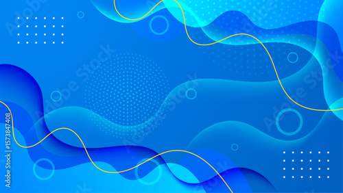 Abstract blue design with yellow lines and dots is suitable for modern digital backgrounds and graphic design projects. Creative and vibrant visuals.