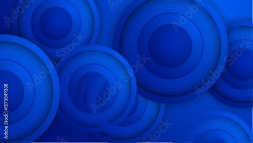 Abstract concentric blue circles design suitable for backgrounds, posters, banners, packaging, and digital art projects needing modern geometric elements.