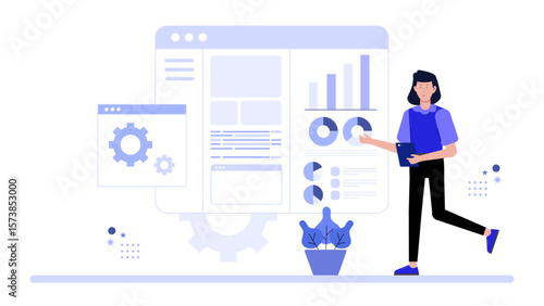 Product manager prioritizing features using MoSCoW method, flat vector illustration