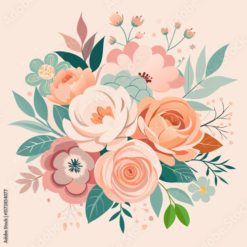 “Vintage Pastel Garden – Elegant Floral Seamless Pattern”