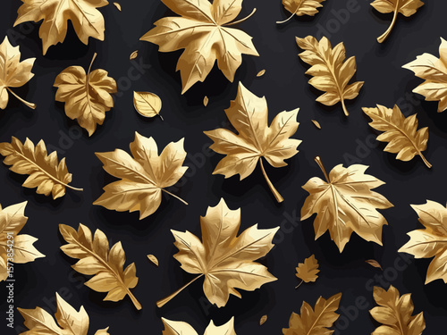 Default vector gold autumn floral background