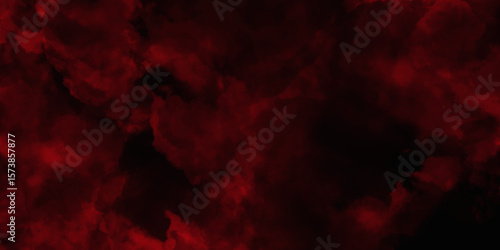 Red color powder explosion isolated on black background. Colorful dust explode. Paint Holi, dust particles splash. Network concept with spray. Futuristic technology element. 3D rendering.