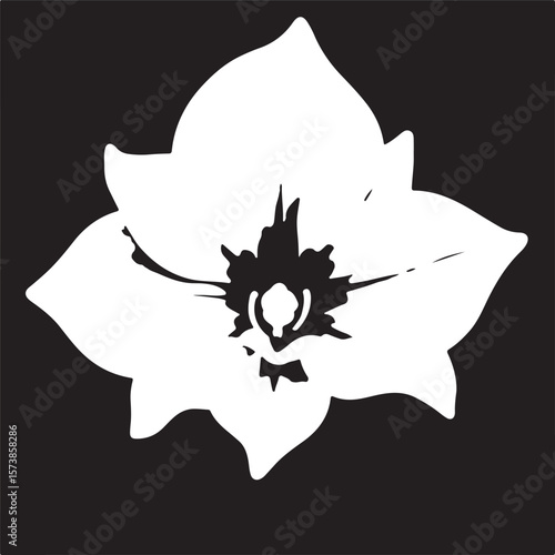 Elegant black and white vector illustration of a sculpted clay azalea flame silhouette.  The focus is on the modeled shapes and textured surface, creating a classic and timeless aesthetic.