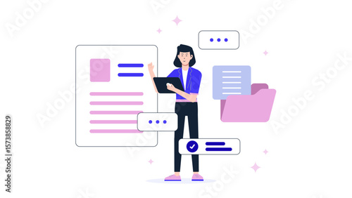 HR team automating leave approval workflow flat vector illustration