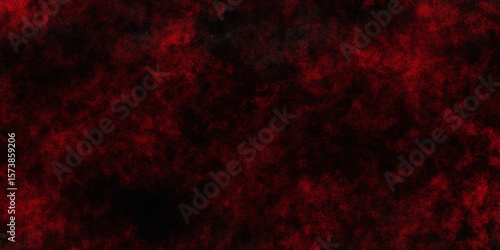 Red color powder explosion isolated on black background. Colorful dust explode. Paint Holi, dust particles splash. Network concept with spray. Futuristic technology element. 3D rendering.