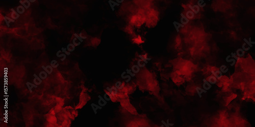 Red color powder explosion isolated on black background. Colorful dust explode. Paint Holi, dust particles splash. Network concept with spray. Futuristic technology element. 3D rendering.