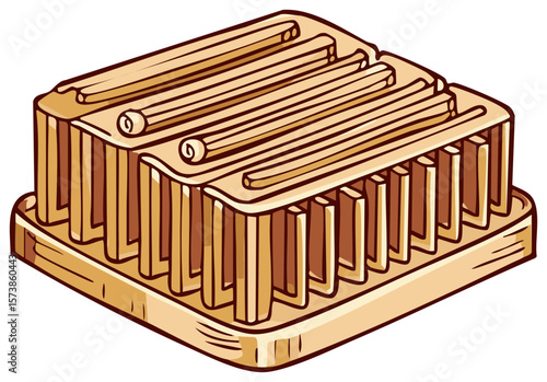 Isometric Style Illustration of Heat Sink Cooling Technology for Electronics