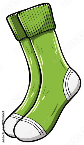 Pair of Green Socks Apparel Footwear Accessories Fashionable Clothing Item Hosiery
