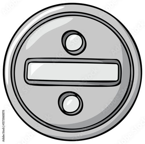 Simple division symbol isolated on white background. Mathematical operation clip art