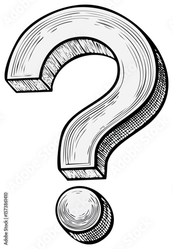 Question Mark Hatch Drawing Inquiry Doubt Concept Uncertain Investigation Sign Query Symbol