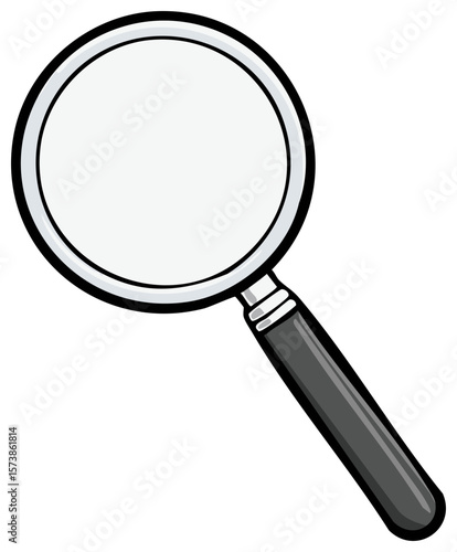 Illustration of a Magnifying Glass Tool Used for Investigation and Focus on Details with White Background