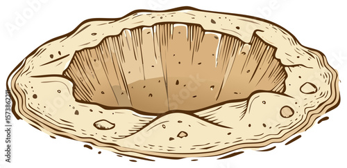 Ground Hole or Sinkhole Formation Created in the Ground Sand Pit