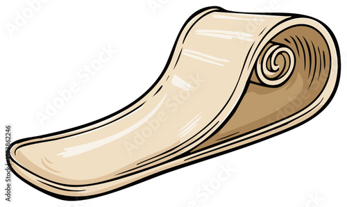 Aesthetic Illustration of Rolled Dough with Swirl, Ready for Baking Preparation