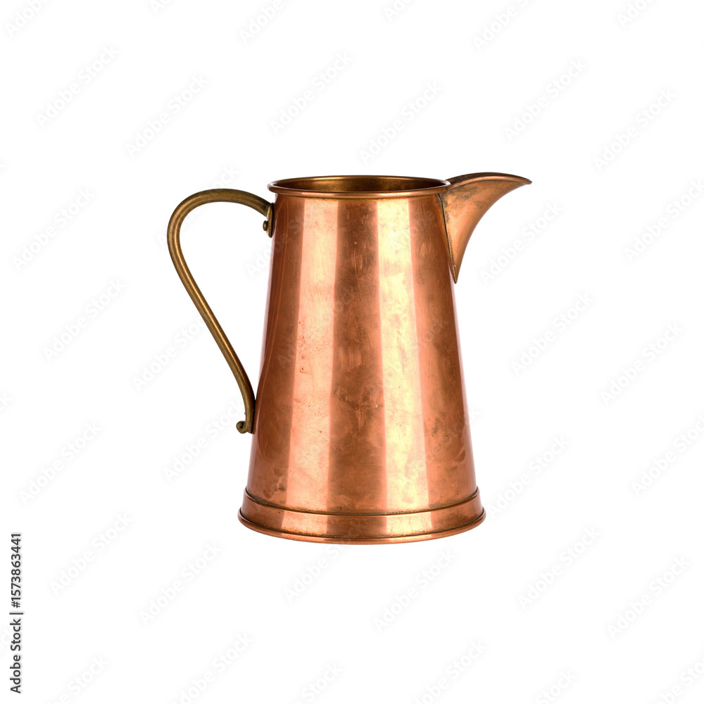 Antique copper jug on white background Antique copper jug on white background