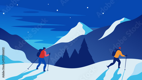 winter landscape with mountains