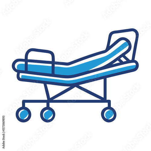 A hospital bed or gurney isolated on white background