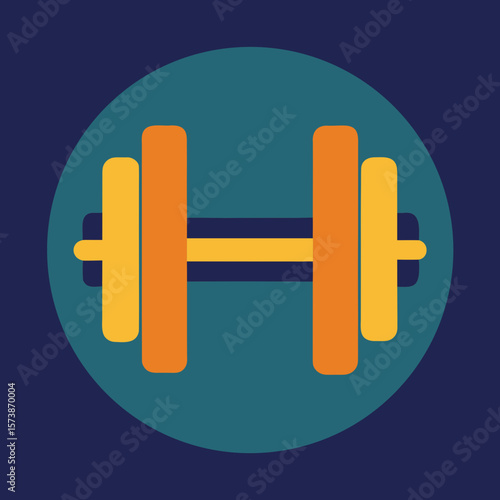 Gym Dumbbell Icon Illustration