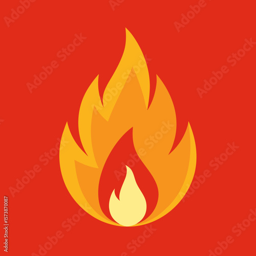 Burning Flame Fire Icon Illustration