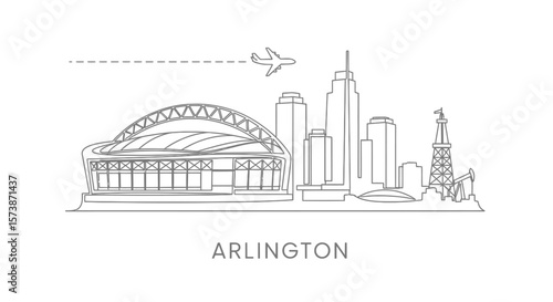 Arlington Texas Skyline Linear Design.