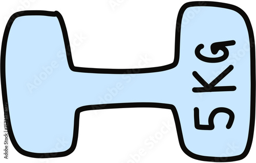 blue color Dumbbell, Exercise concept