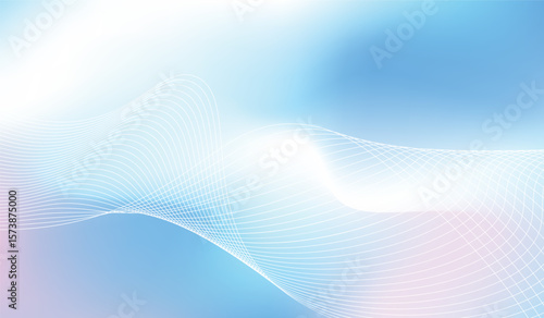 Abstract blue gradient background with sparkling wavy lines. Minimal background for banner, poster, cover, brochure, flyer and website.