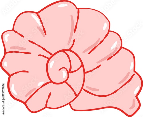 Pink seashell vector illustration