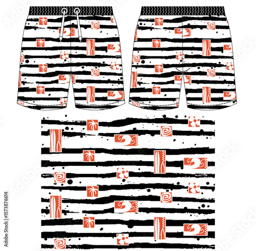 Beach short design abstract  vector illustration