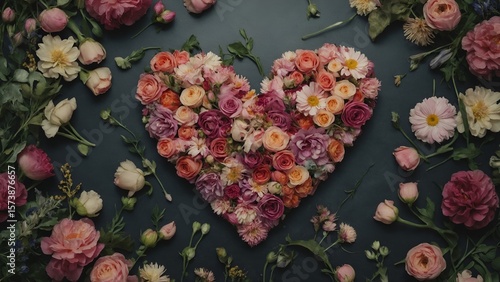 flowers in the shape of heart