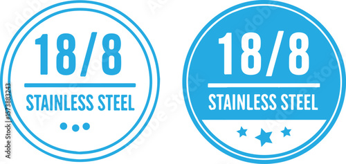 18/8 Stainless Steel icons on white background