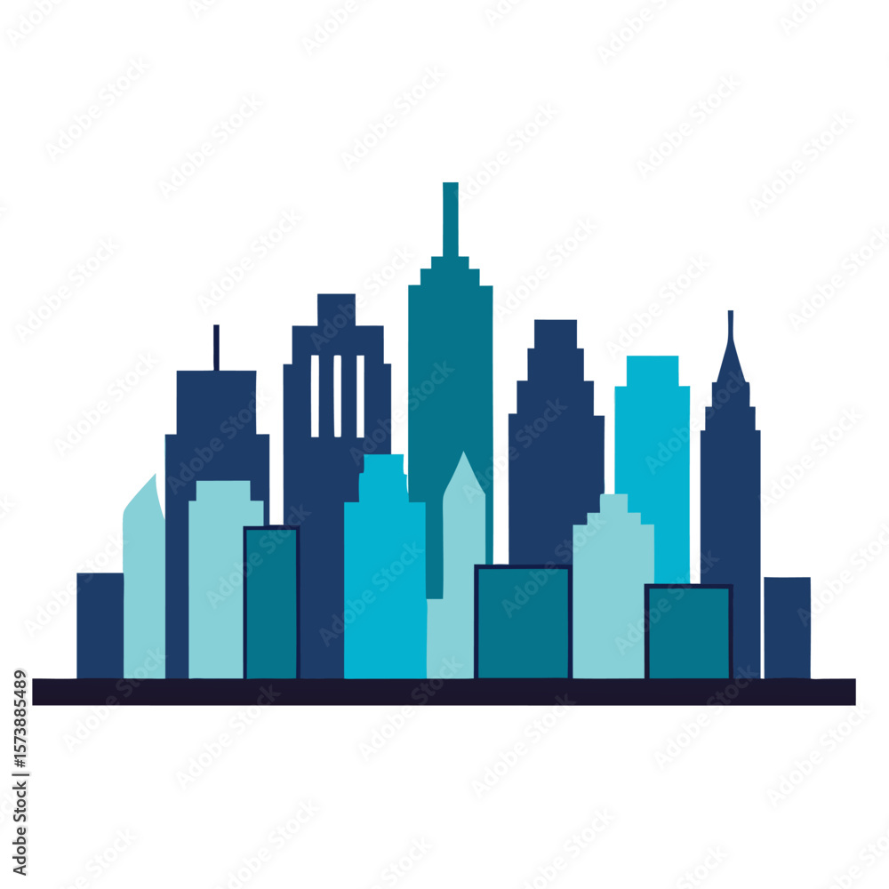 Naklejka premium National Skyscraper Day - City Skyline: Minimal Icon