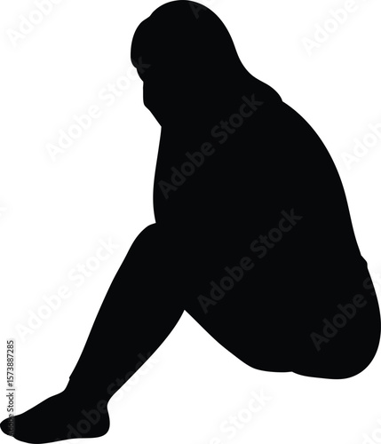 Silhouette of a young woman dancing vector illustration