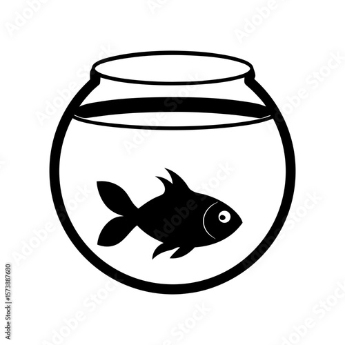 Goldfish Bowl Clipart Vector Illustration