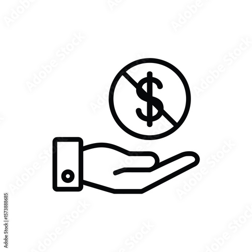 Hand Holding No Money Sign Financial Assistance Poverty and Charity