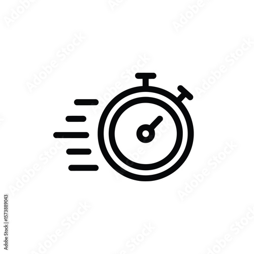 Stopwatch Icon Representing Speed Urgency Time Management and Efficiency