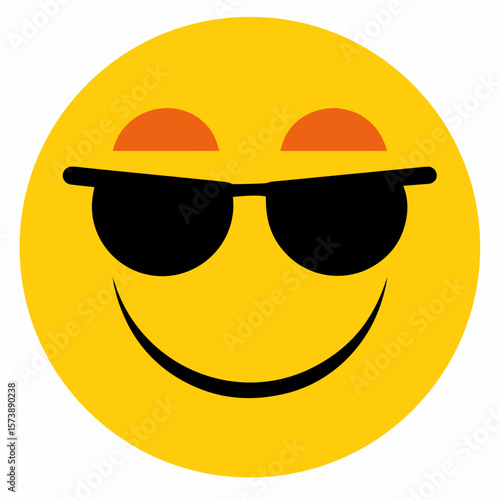 Cool Emoji With Shades Vector Graphic