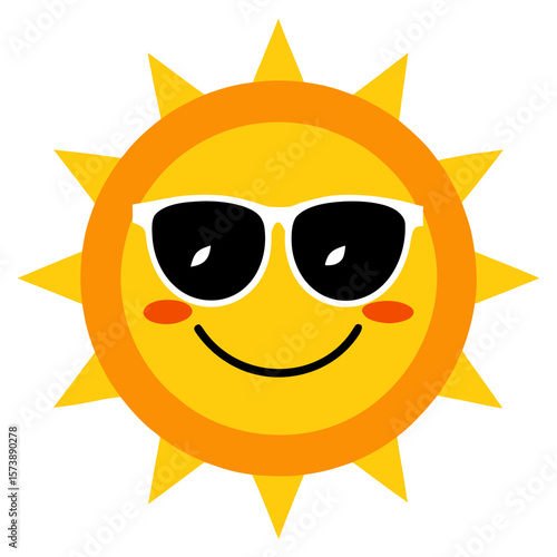 Sunny Face With Shades Vector Design