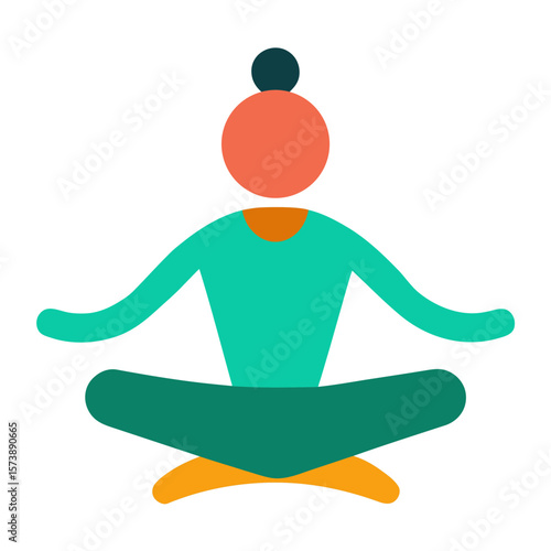 Meditation Pose Silhouette Vector Art