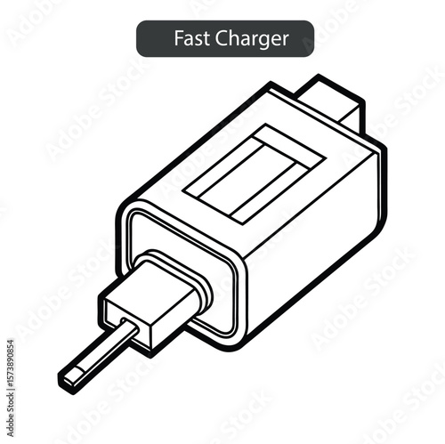 Simple black and white line drawing of a usb to hdmi adapter