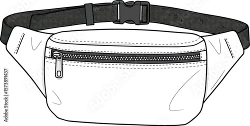 Minimalist Waist Bag Design with Adjustable Strap and Zippered Pocket, Ideal for Travel or Everyday Use