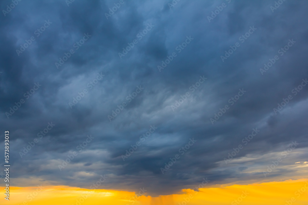 Fototapeta premium dramatic blue sky with dense clouds summer natural background