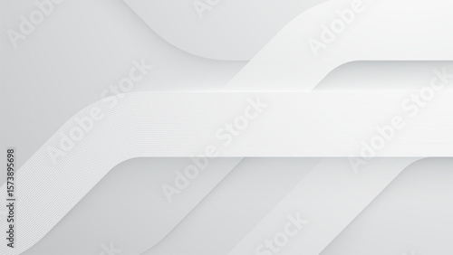 Abstract white paper background with curled edges and soft wave design