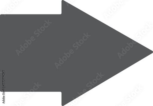 Arrow Right flat vector icon. Flat gray symbol. Pictogram is isolated on a white background. Designed for web and software interfaces.