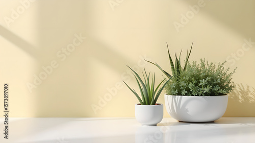 Wallpaper Mural Indoor Potted Plants against Cream Wall
 Torontodigital.ca