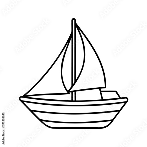 Black and white sailboat with sails sailing watercraft