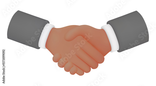 Closing the Deal 3D Illustration of a Firm Handshake Representing Final Agreements, Successful Transactions and Strong Business Relationships