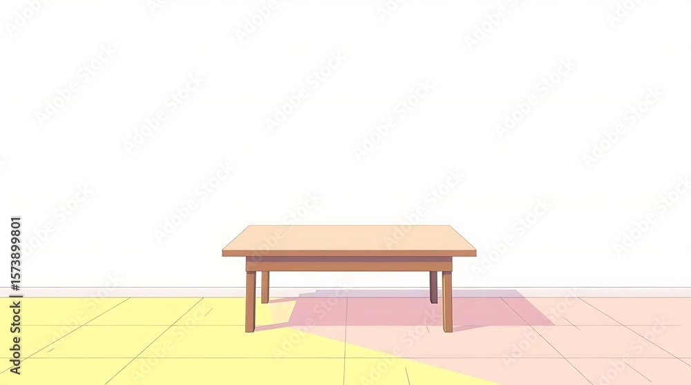 custom made wallpaper toronto digitalMinimalist scene featuring a light wooden table against a white backdrop