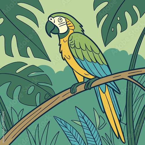 parrot on branch