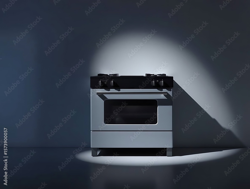 custom made wallpaper toronto digitalSpotlit Kitchen Appliance, Stove Oven with Elegant Grey Finish and Minimalist Aesthetic