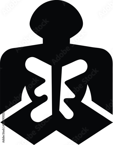 Human rib cage bones pictogram